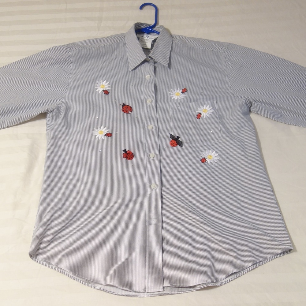 Erin London Embroidered Polyester/Cotton Blouse
